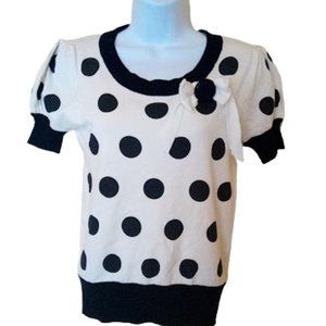 White Black Polka Dot Sweater Size 5 NEW NWT